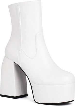 Generic Womens Platform Ankle Boots, Fashionable Round Toe Ankle Boots Made of PU Leather Platform Autumn Winter Short Boots Comfortable High Heel Shoes for E