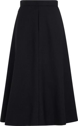 Moncler Moulin&eacute; Wollen Midi Rok - Dames - Midirokken - Zwart - XS - Wol - Rokken
