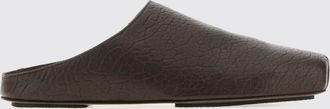 Uma Wang Grained Leather Mules with Square Toe and Low Heel