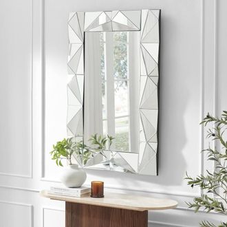 Furniturebox Atlas Vintage Style Long Rectangle 120x80cm Mirror in Metallics | Size: 120x80 cm