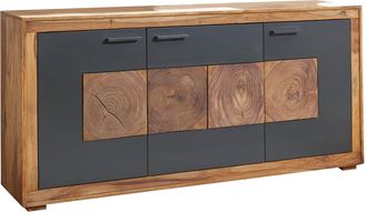 Massivmoebel24 Credenza In Legno Di Sheesham / Palissandro 170x40x82 Marrone Tinto Turin 09