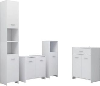 vidaXL Juego de muebles de baño 4 piezas blanco Vidaxl