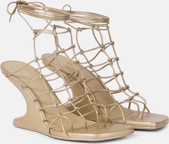 Rick Owens Sandali con zeppa Web Cantilever in pelle