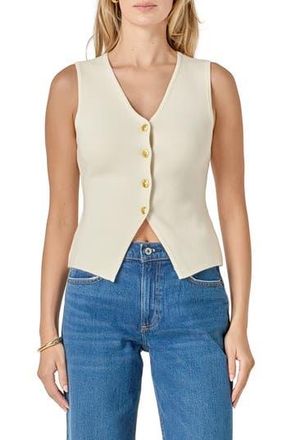 English Factory Button-Up Vest in Cream at Nordstrom Rack, Size X-Small