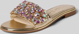 Buffalo Sandalette mit Ziersteinbesatz Modell KIRA SLIDE in Gold, Gr&ouml;&szlig;e 36