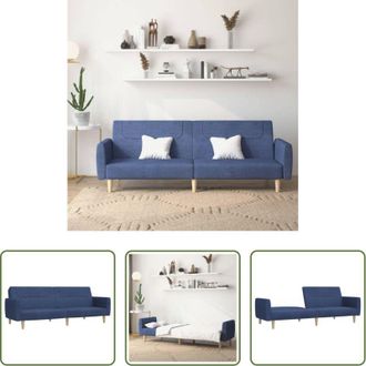 vidaXL Letto a 2 posti - Divano Letto a 2 Posti Blu in Tessuto