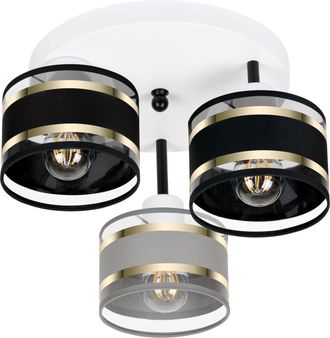 OEM L&aacute;mpara De Techo Blanca Con Pantallas, Metal Industrial, 3xe27, Iluminaci&oacute;n Led Moderna Para Sal&oacute;n, Cocina, Dormitorio, Habitaci&oacute;n Infantil, Loft