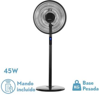 Fabrilamp Ventilador De Pie Icono Negro 3vel 45w 119x44x40 Cm Oscilante 5asp.c/ Remoto,temporizador