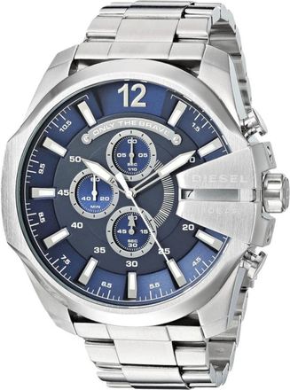 Diesel Accessoires, Heren, Grijs, ONE Size, Mega Chief Horloge