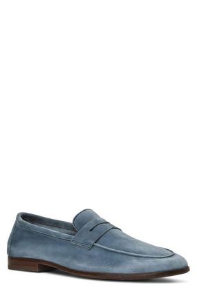 Aquatalia Jon Penny Loafer in Jeans Suede at Nordstrom, Size 11.5