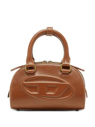 Diesel 1DR dome embossed oval logo crossbody bag - Brown