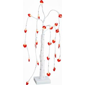 Nearly Natural 2-ft Pre-Lit Artificial Valentines Day Willow Tree with 24 Heart Shaped LED Lights in White at Nordstrom