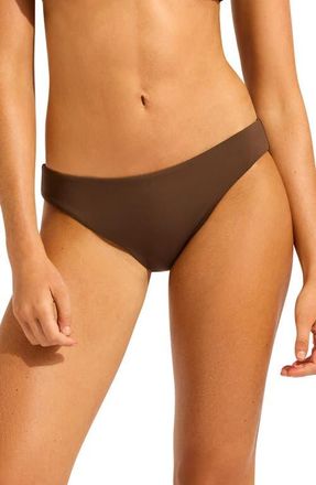Seafolly Hipster Bikini Bottoms in Dark Chocolate at Nordstrom, Size 10 Us