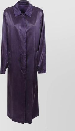 Dries Van Noten raltonas technical satin long coat