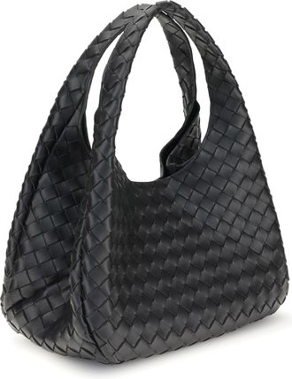 Bottega Veneta Womens Shoulder Bag Campana Black Leather Lamb