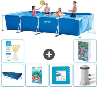 Intex Piscina Con Estructura Rectangular - 450x220x84 Cm - 7-piezas S48
