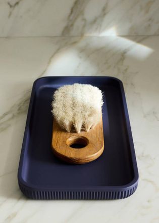 Mango Vassoio bagno resina rigato blu - Home - Taglia unica - MANGO HOME