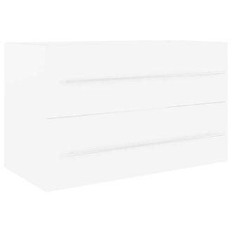 vidaXL Armario Para Lavabo Madera Contrachapada Blanco 80x38,5x48 Cm Vidaxl