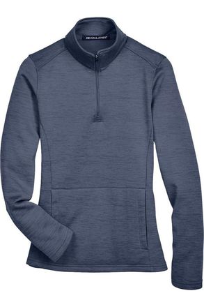 Devon & Jones Womens Newbury Mlange Fleece Quarter-Zip Pullover