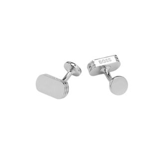 HUGO BOSS Manchettenknopen met gegraveerd logo - Heren - Manchetknopen - Grijs - ONE Size - Accessoires