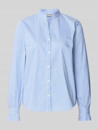 More & More More & More Regular Fit Hemdbluse mit Stehkragen in Hellblau, Gr&ouml;&szlig;e 38