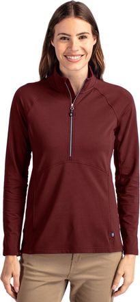 Cutter & Buck Adapt Eco Knit Stretch Recycled Womens Half Zip Pullover Jacket