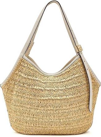 Kate Spade New York Deco Straw Tulip Tote Handbags Natural