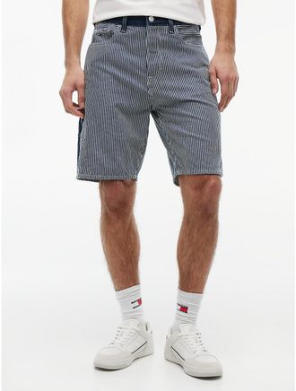Tommy Hilfiger Mens Tommy Jeans Striped Denim Utility Short - Denim Dark - 30