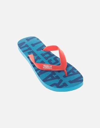 Franklin & Marshall Mens UA985 Unisex Atlantic Blue Flip Flop - Size: 11/11.5/12