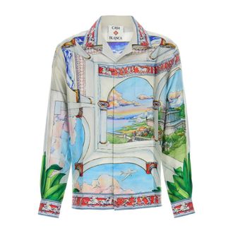 Casablanca Cuban Collar Lange Mouwen Overhemd - Heren - Casual Overhemden - Veelkleurig - L - Overhemden