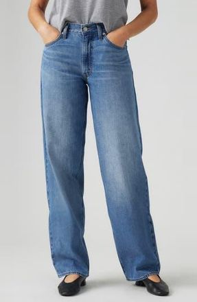 Levi's Baggy Wide Leg Cotton & Linen Dad Jeans in Heavy Check at Nordstrom Rack, Size 25 X 32