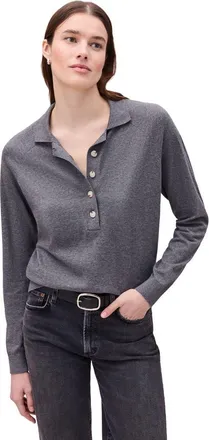 Richer Poorer Inc. Washable Cotton Silk Henley in Charcoal Heather Grey at Nordstrom, Size X-Small