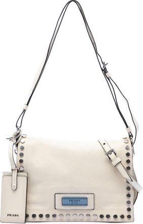 Prada Pre-owned Prada Glace Calfskin Studded Etiquette Flap Ladies PRTD8XL1RGU1UWZ8