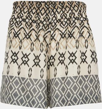 Brunello Cucinelli Printed silk shorts