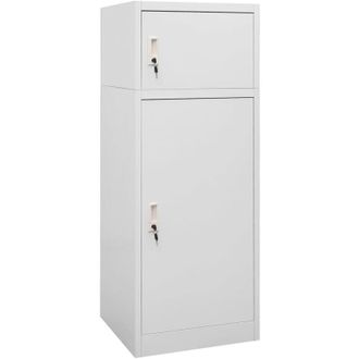 vidaXL Saddle Cabinet Light Grey 53x53x140 cm Steel vidaXL