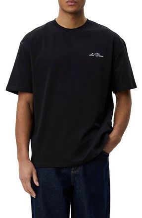 Les Deux Organic Cotton Graphic T-Shirt in Black/White at Nordstrom, Size Large