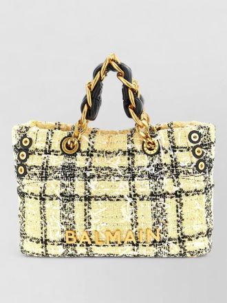 Balmain 1945 small tweed tote bag