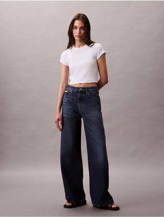 Calvin Klein Jeans Calvin Klein Womens Wide Leg Jeans - Blue - 26W x RL