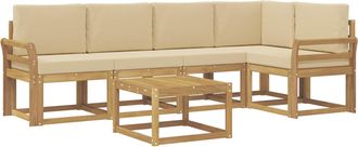 vidaXL Conjunto De Sof&aacute;s De Exterior 6 Uds. Y Beige Vidaxl