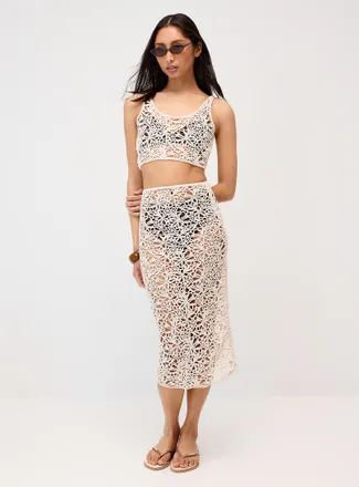Twik Womens Crochet midi skirt