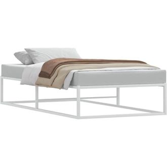 vidaXL Estructura De Cama Sin Colch&oacute;n De Metal Blanco 100x200 Cm Vidaxl
