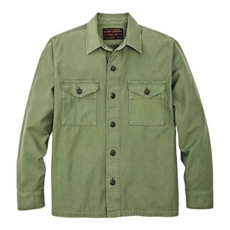 Filson Casual Shirts, male, Green, Size: S Reverse Sateen Jac Shirt
