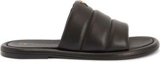 Giuseppe Zanotti Harmande quilted leather slides - men - Leather/Leather/Leather - 39 - Black