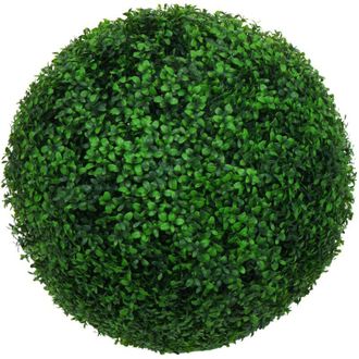 Hhg Pianta finta artificiale a cespuglio rotondo arte topiaria HHG-653 polietilene &Oslash; 55cm verde