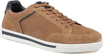 Jones Bootmaker Mens Salvo Premium Leather Lace Up Trainers - Tan - Size UK 11