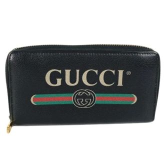 Gucci Pre-owned Wallets, unisex, Black, Size: ONE SIZE Pre-owned Long wallet (bi-fold)