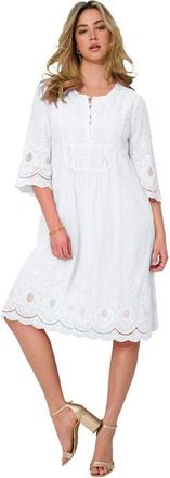 Roaman's Cotton Lace Dress in White at Nordstrom, Size 30