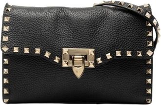 Valentino Pre-owned Cross Body Bags, female, Black, Size: ONE SIZE Pre-owned Rockstud Crossbody Bag