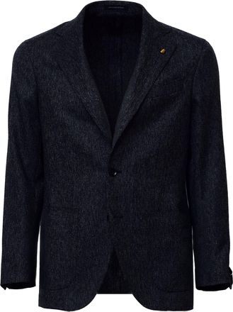 Sartoria Latorre Micro-Patterned Notch Lapel Wool Blazer
