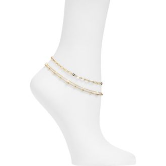 Nordstrom Rack Demi Fine Faux Pearl Multi Strand Anklet in White- Gold at Nordstrom Rack